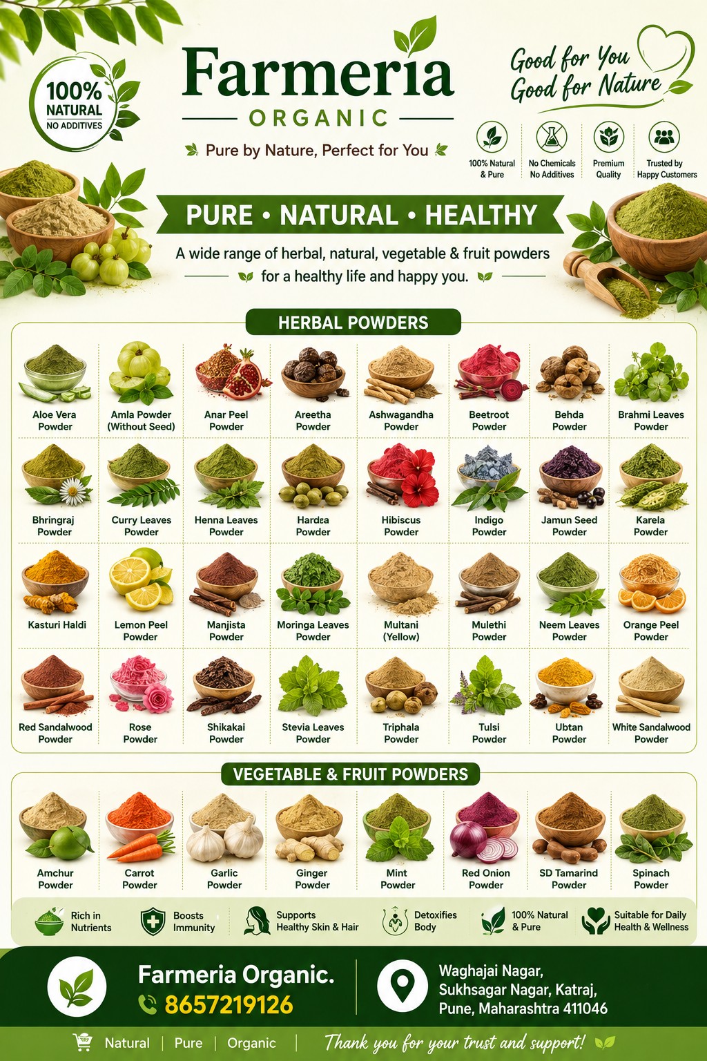 Farmeria Organic product range